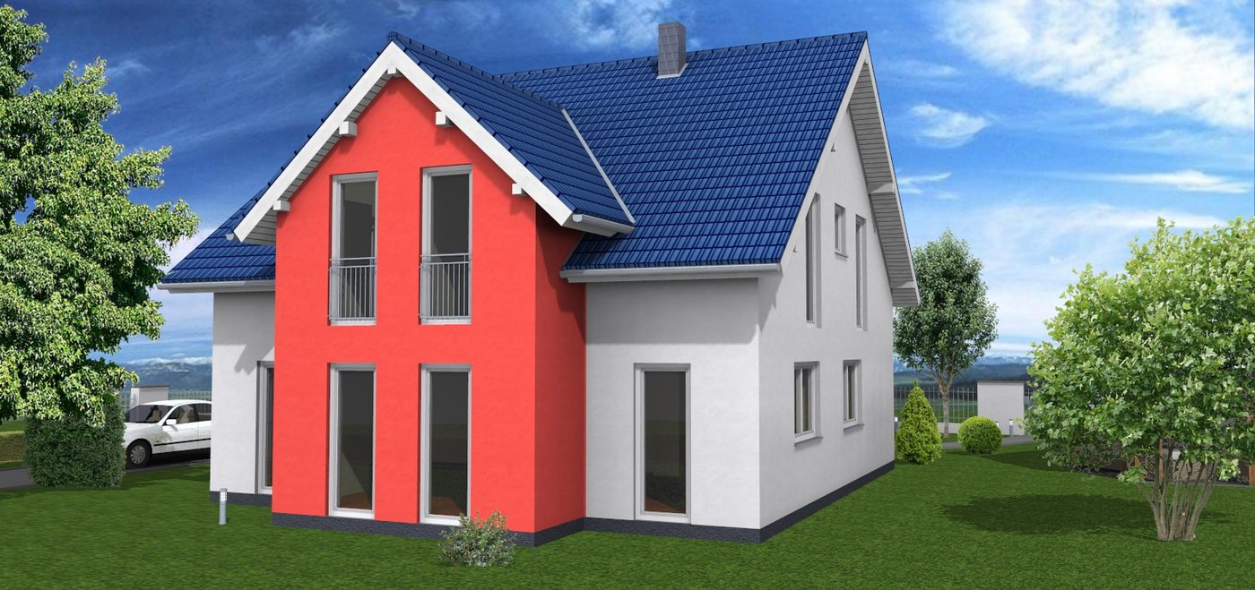 Einfamilienhaus EFH 140 mit Balkon und drei Giebeln